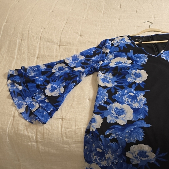 INC International Concepts Blue Floral Asymmetrical Dress - Picture 8 of 14
